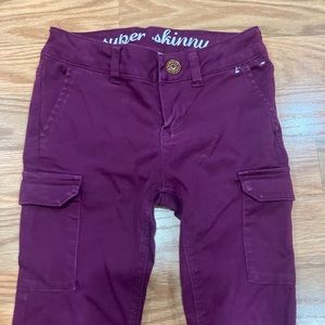 Gymboree burgundy cargo skinny pant size 4t.